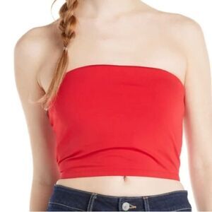 🆕 No Boundaries Double Layer Red Tube Top Women's Plus Size XXXL (21)